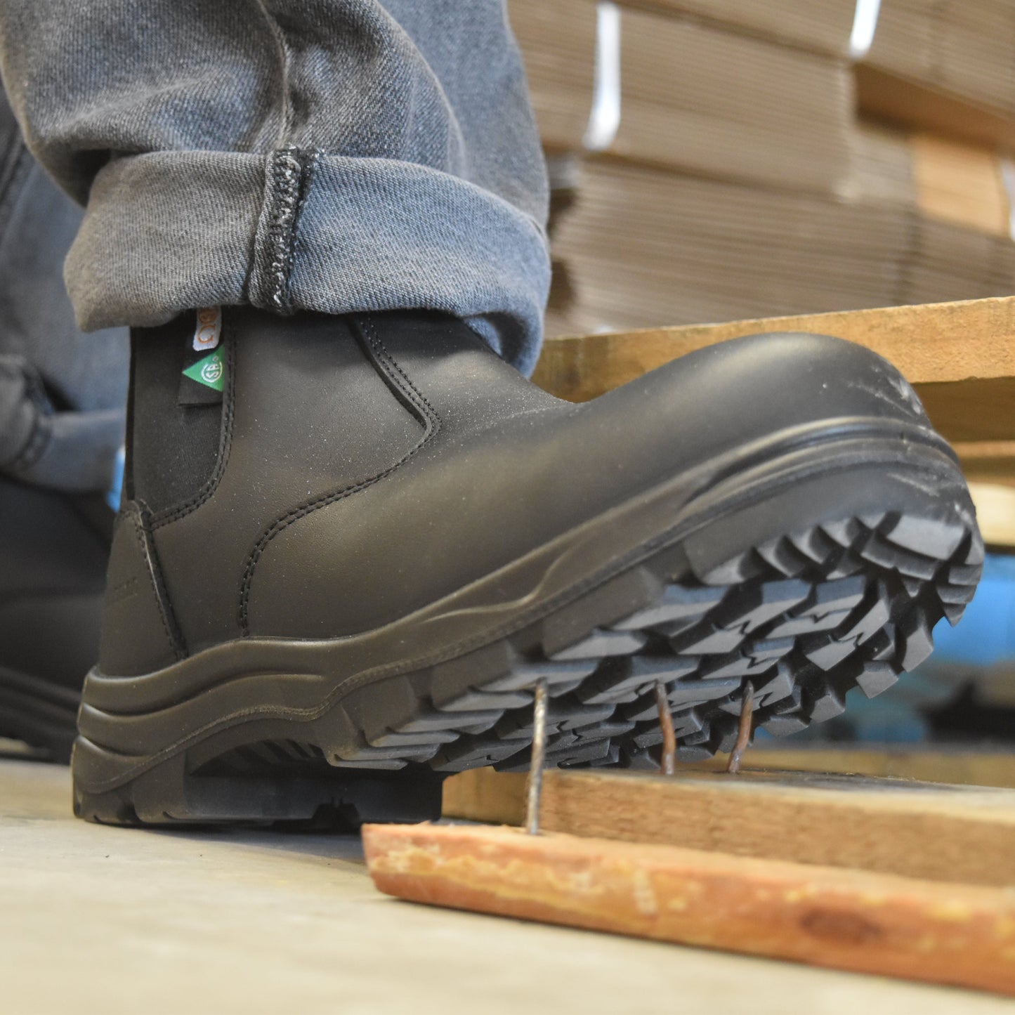 Women's CSA ASTM Composite Toe Chelsea Work Boots - Timber II Black