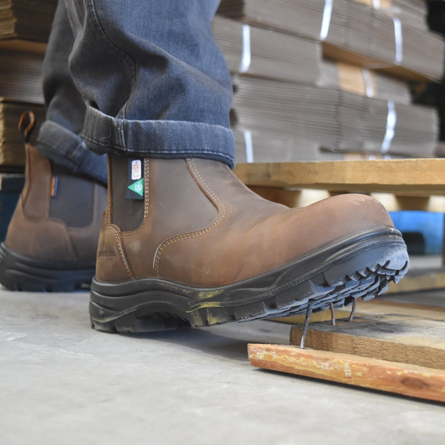 Women's CSA ASTM Composite Toe Chelsea Work Boots - Timber II Brown