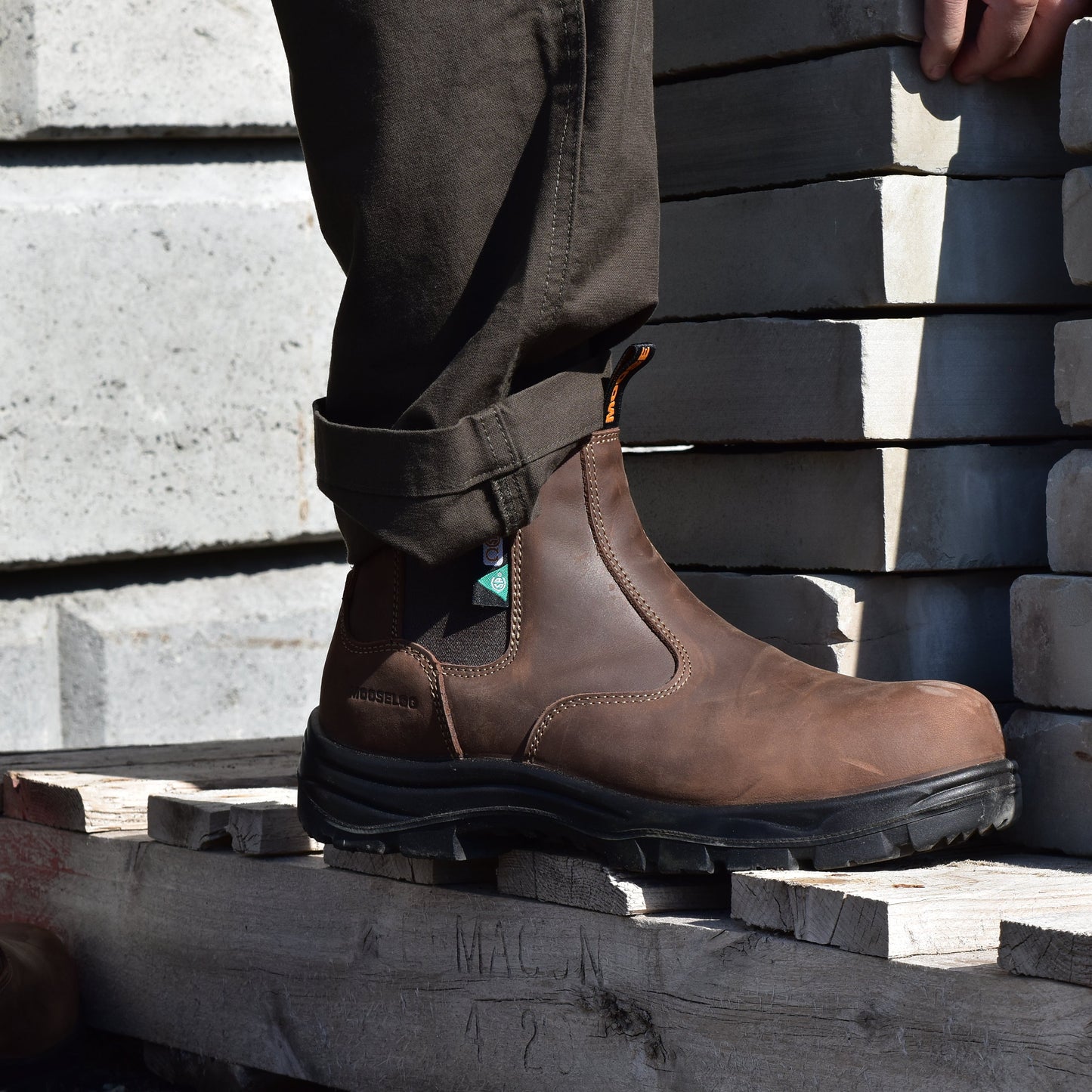 Men's CSA ASTM Composite Toe Chelsea Work Boots - Timber II Brown