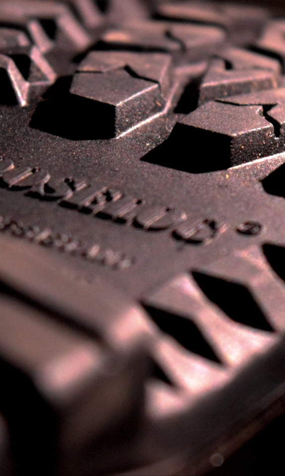 Close-up of MooseLog shoe outsole vertical