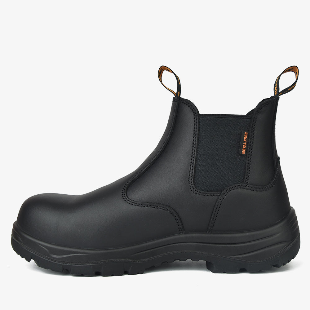 Men's CSA ASTM Composite Toe Chelsea Work Boots - Timber II Black