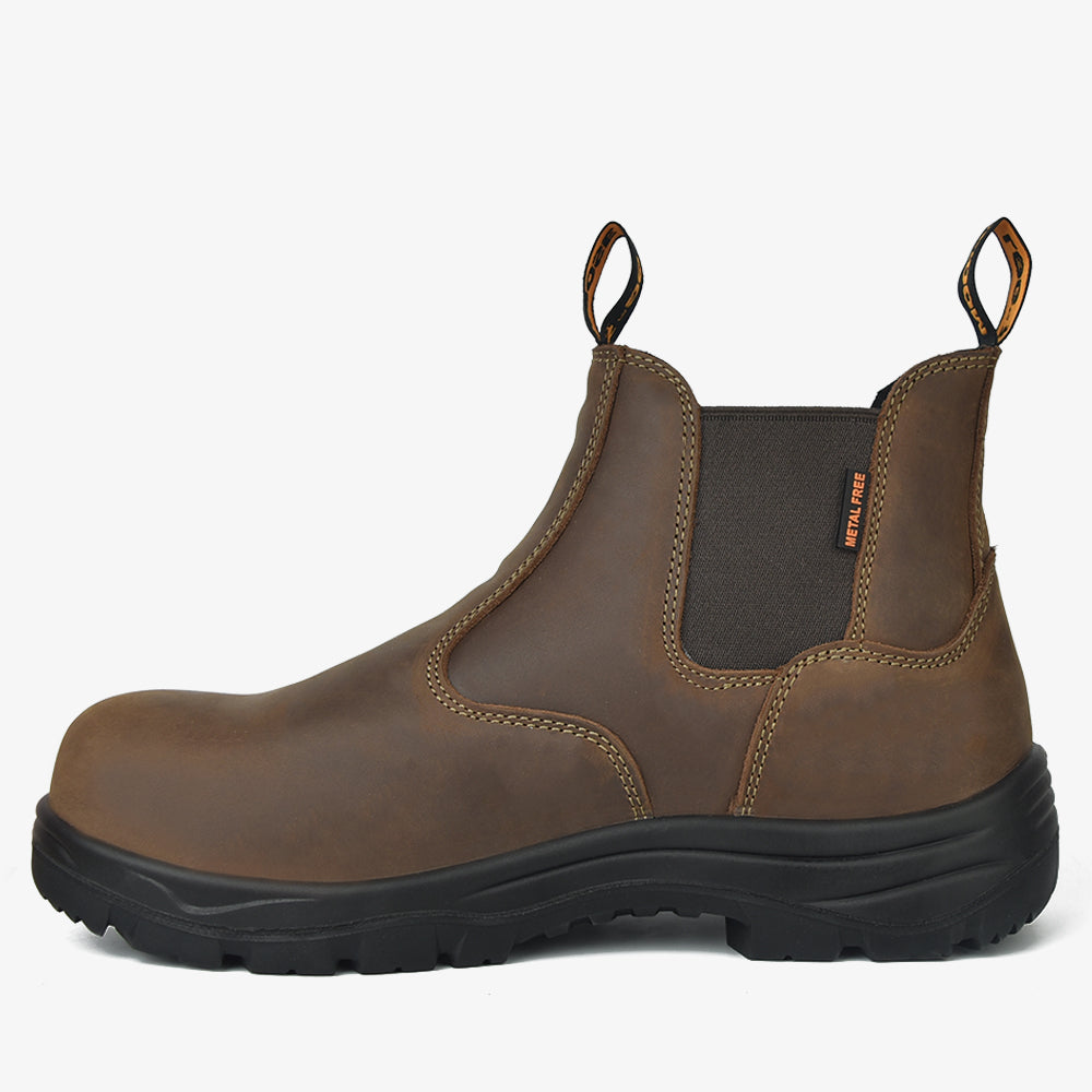 Men's CSA ASTM Composite Toe Chelsea Work Boots - Timber II Brown