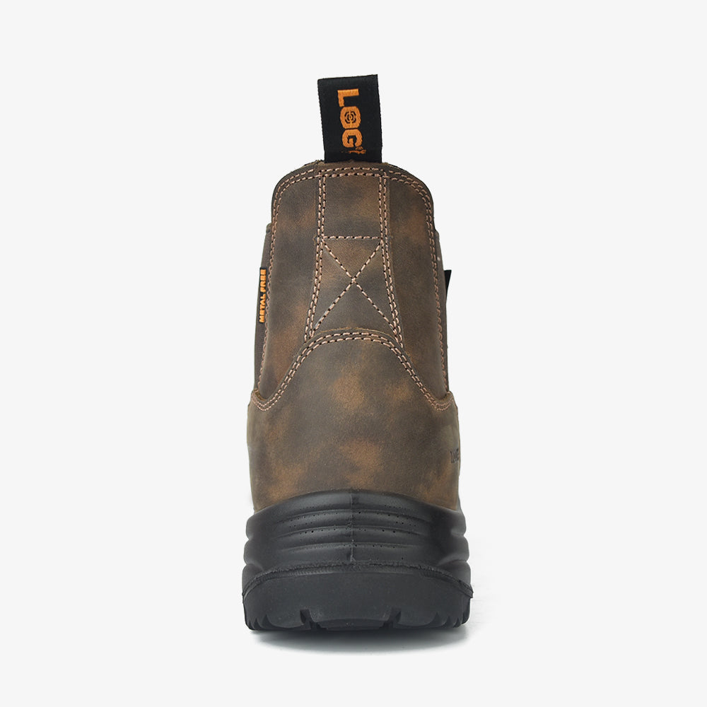 Women's CSA ASTM Composite Toe Chelsea Work Boots - Timber II Rustic Brown