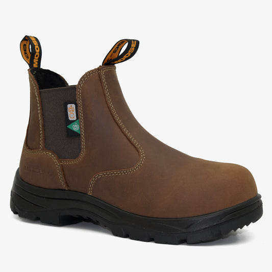 Women's CSA ASTM Composite Toe Chelsea Work Boots - Timber II Brown
